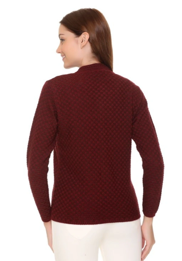 CLAPTON Self Design/ Knitting Full Sleeves Sweater, Cardigan This Is Pefect Skinny Jeans, Laggines Dresses - M, Maroon, Wool, Pack of 1